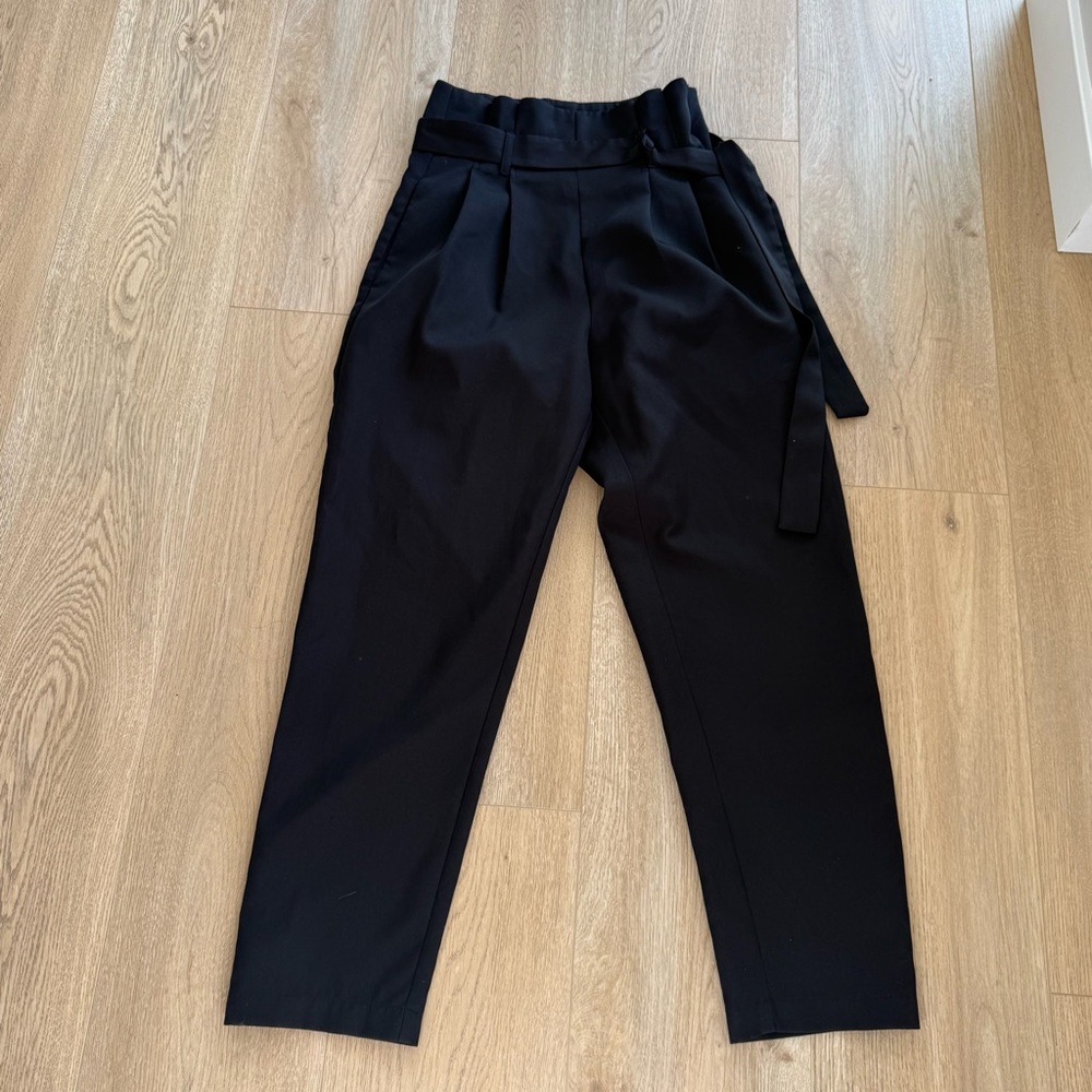 High Rise Pants Dressed Trousers Black